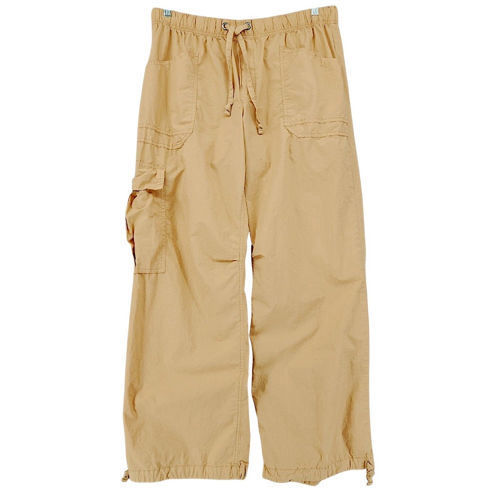 Aerie Cargo Pants XL Wom Tan Baggy Wide Leg Drawstring Utility Streetwear Grunge